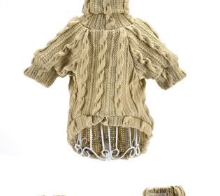 Pet Turtleneck Knitted Sweater Winter Dog Cat Keep Warm (Option: Beige-S)