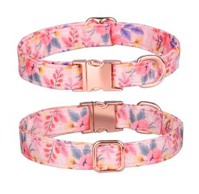 Sunflower pet collar cotton breathable dog collar pet supplies wholesale (colour: Broken orange)