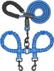 Dual Dog Leash; Double Dog Leash; 360 Swivel No Tangle Walking Leash; Shock Absorbing Bungee for Two Dogs